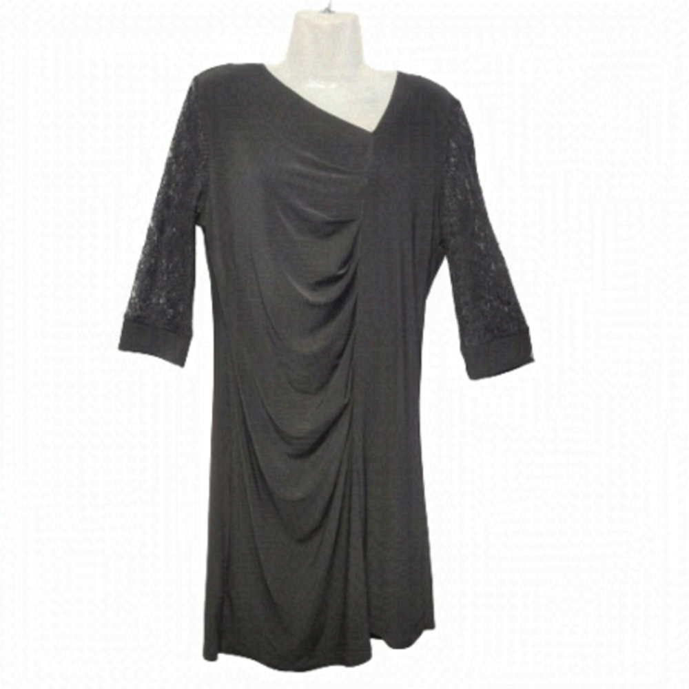 Black Dress Three Quarter Lace Sleeves  Size M Size XL - NWT